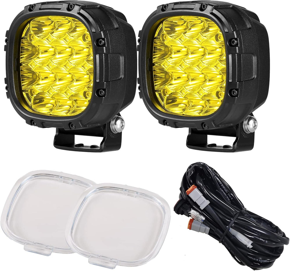 BIGLION.X 4 Inch Pair 160W 18800LM Amber Round LED Offroad Lights Yellow Fog