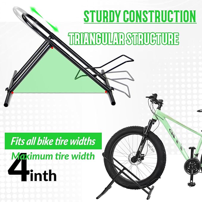 Folding Bike Floor Stand Rack, Portable Storage Bicycle Parking Rack