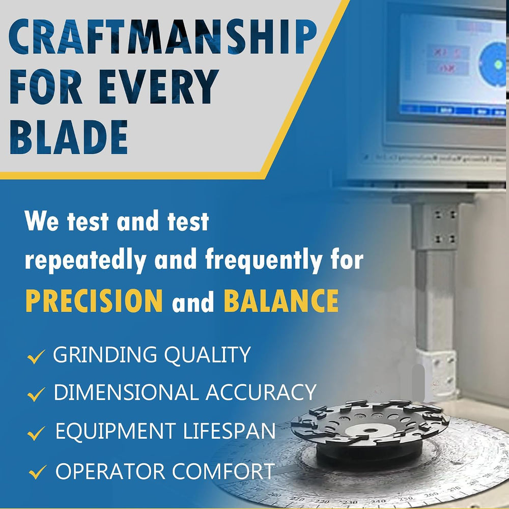 5" PCD Grinding Wheel for Epoxy, Glue, Mastic Removal, 6 PCD Segments