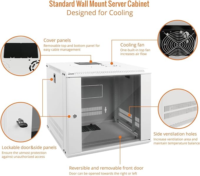 Tecmojo 9U Wall Mount Rack Network Cabinet