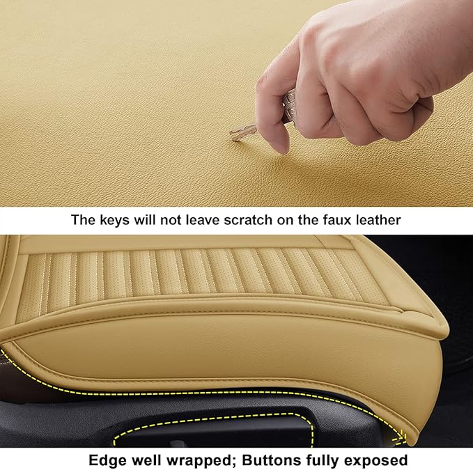 LINGVIDO Car Seat Covers, Breathable and Waterproof Faux Leather Automotive