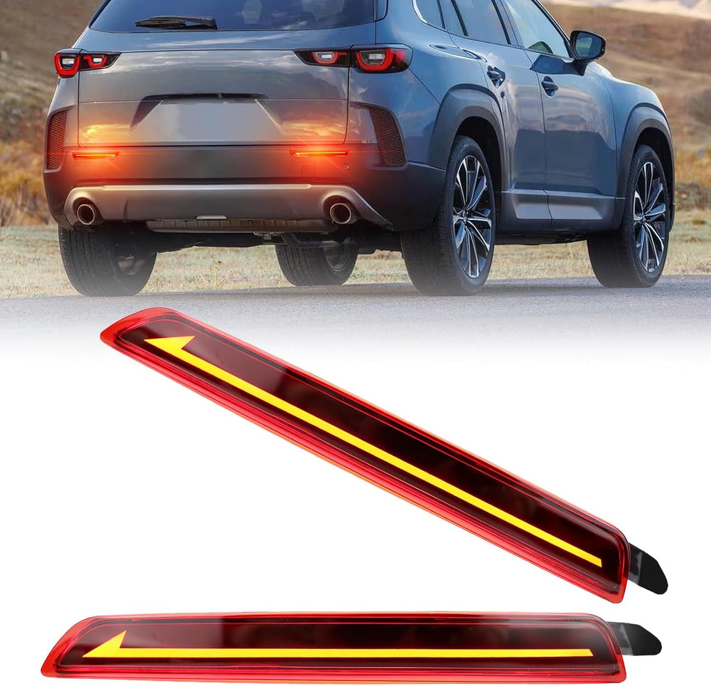 Red LED Rear Bumper Reflectors Fog Brake Tail Light Lamps Compatible with Maz...