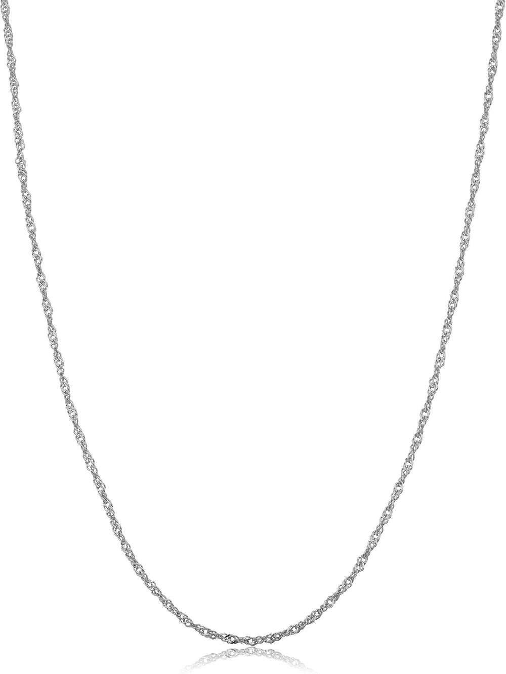 Kooljewelry 14K White Gold Filled Singapore Chain Necklace for Women