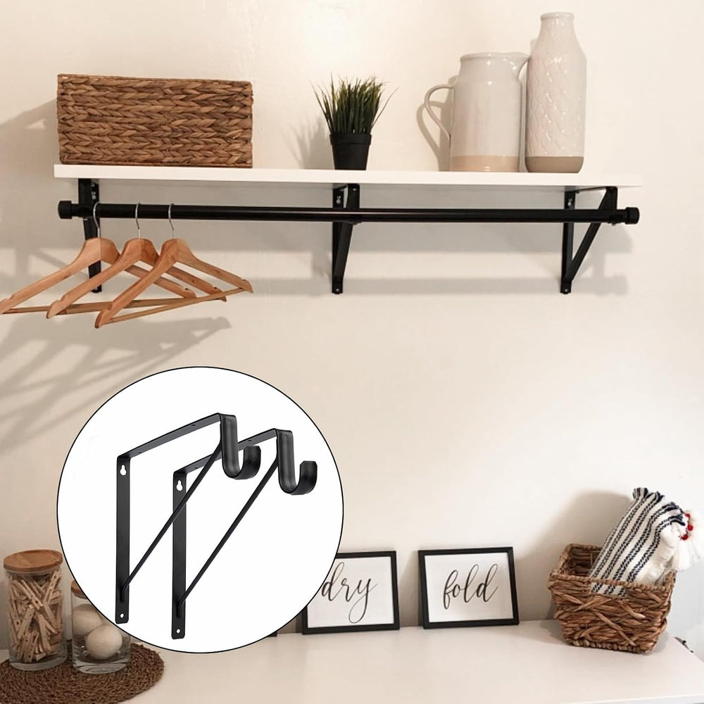 8 Pack Heavy Duty Closet Rod Bracket 11”x11” Closet Shelf & Rod Brackets,...