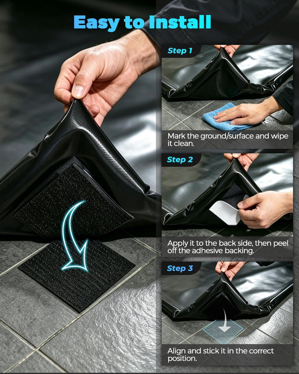 Containment Mat 8'6" x 20' Garage Floor Mats for Under Car