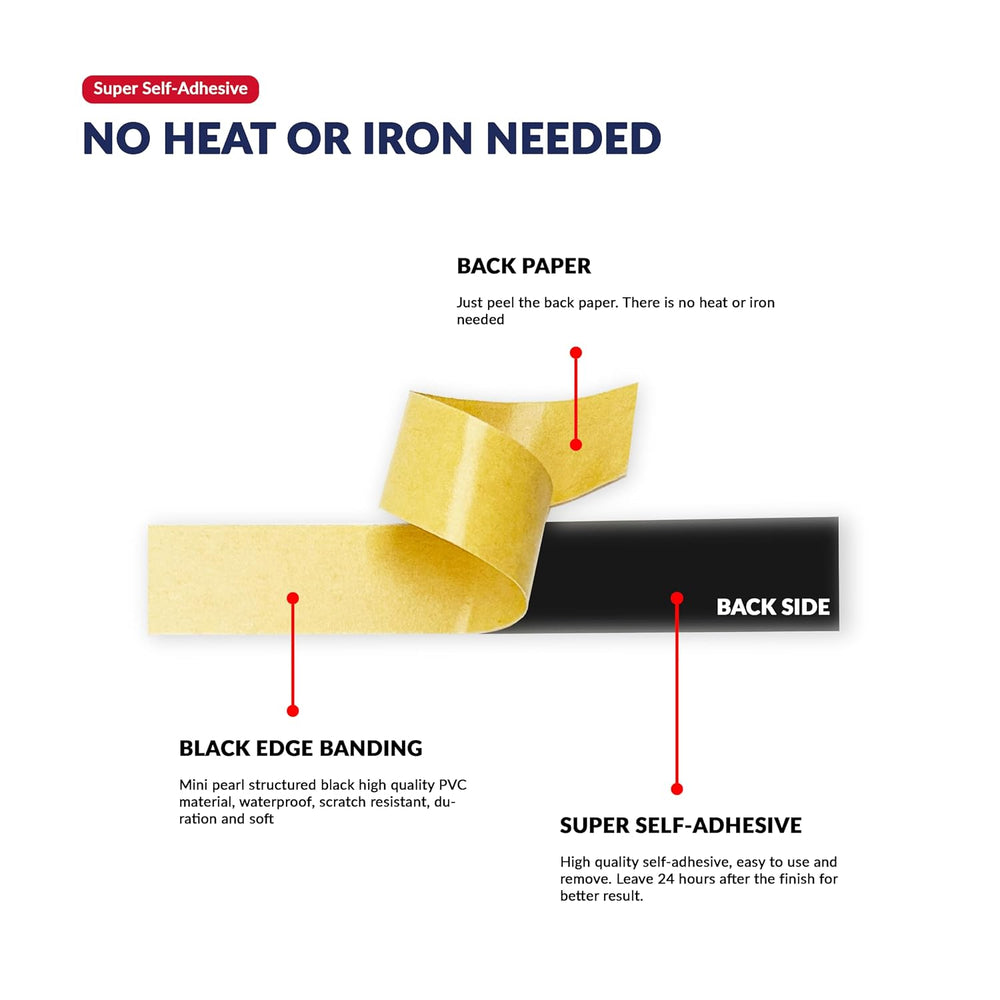 Black PVC 1 1/2 inch x 25 ft Edge Banding Tape Peel Stick Adhesive Veneer Edg...