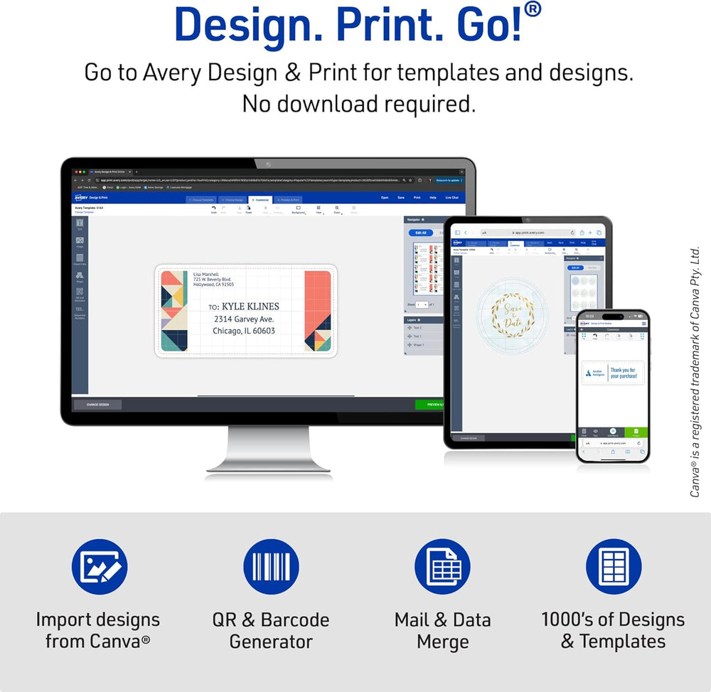 Avery® Full-Sheet Printable Shipping Labels, 8.5" x 11" Customizabl...