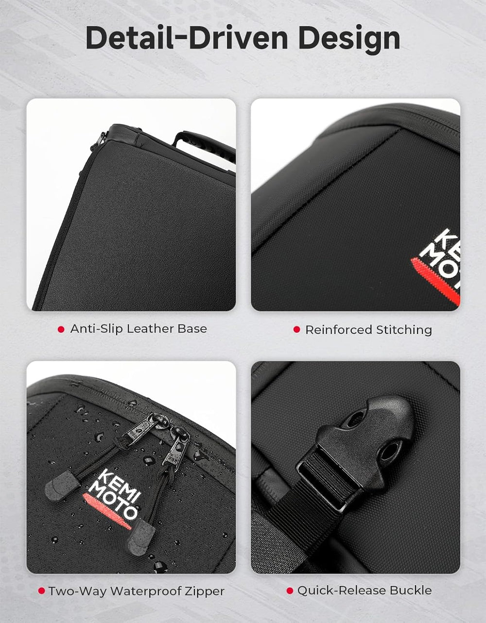 KEMIMOTO Motorcycle Tail Bag, Expandable 10.5L-12.5L Waterproof Motorcycle Re...