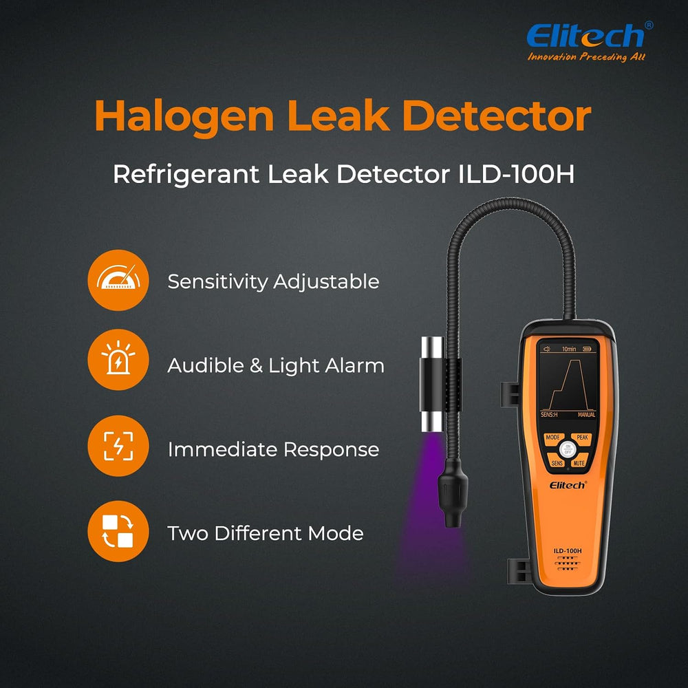 Elitech HVAC Refrigerant Leak Detector Heated Diode Sensor Halogen Freon Snif...
