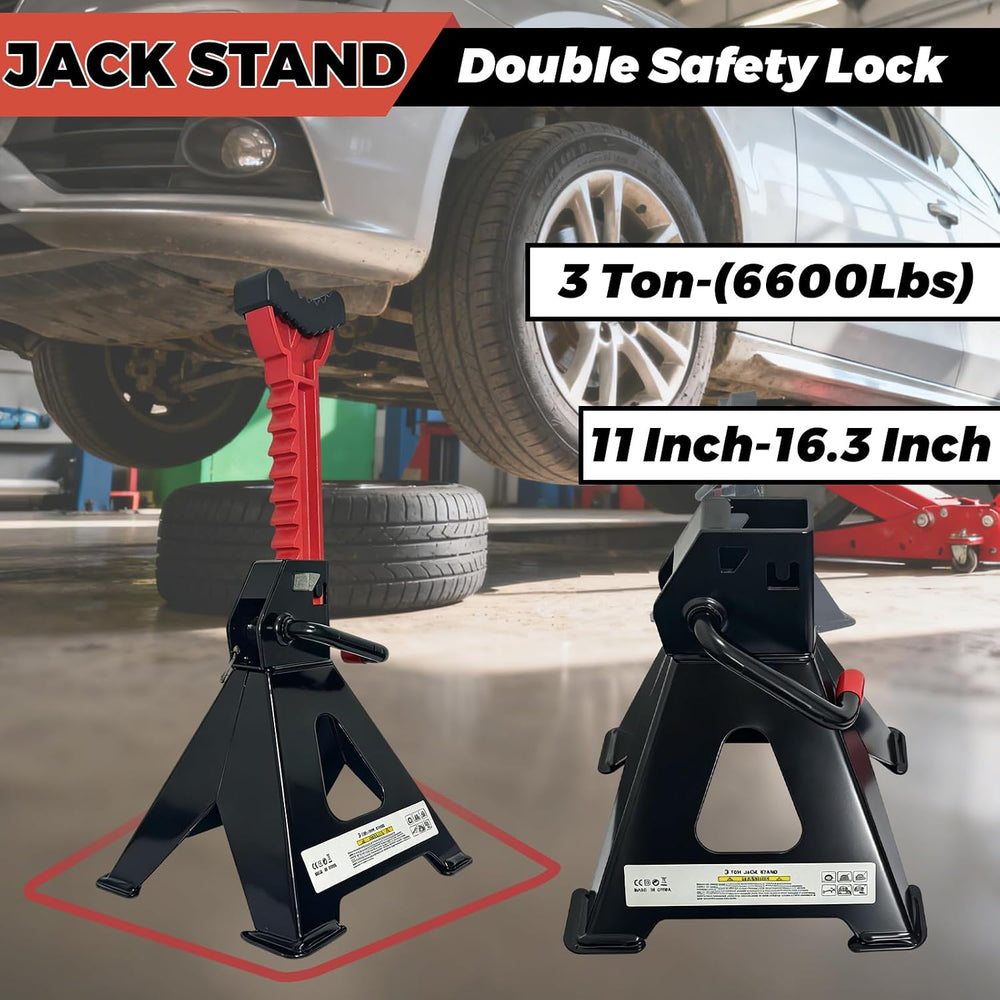 HENBOW Jack Stands,3 Ton(6600 Lbs) Capacity Car Jack Stand with Lock Pin,11.0...