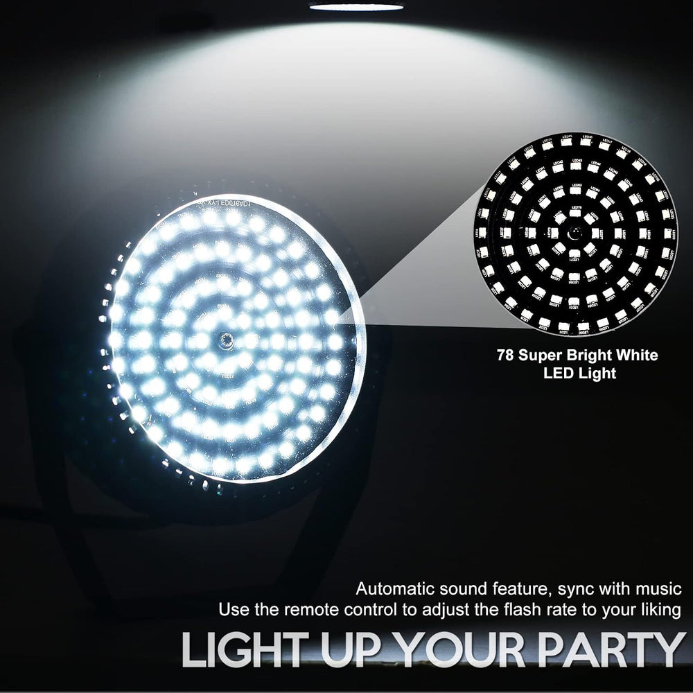 Telbum White Strobe Lights Halloween Super Bright 78 LEDs Strobe Light for Pa...