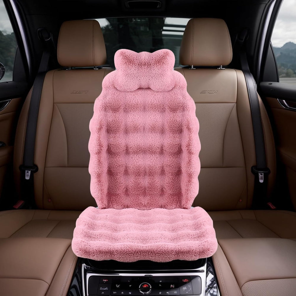 ele ELEOPTION Fluffy Fuzzy Car Seat Cover Soft Cozy Fur Universal Seat Cushio...