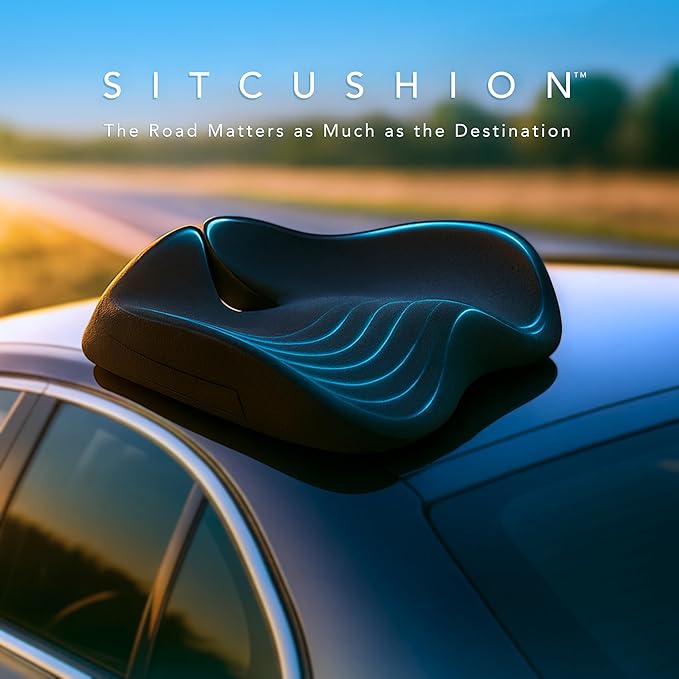 Car Seat Cushion for Driving — Orthopedic Memory Foam Car Seat Pad for Sciatica