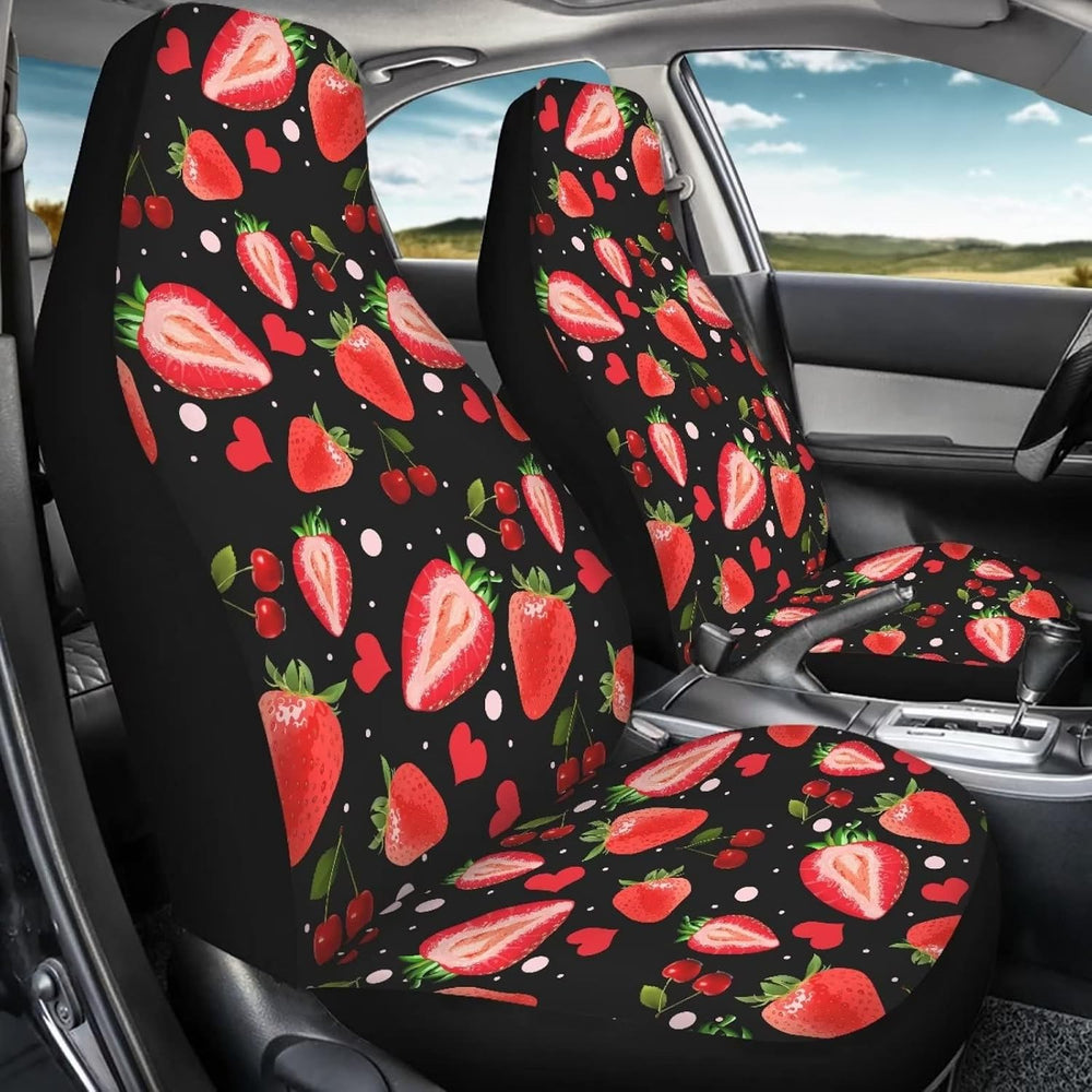 JoyLamoria Red Strawberry Car Seat Covers Lightweight Automotive Seat Cushion...