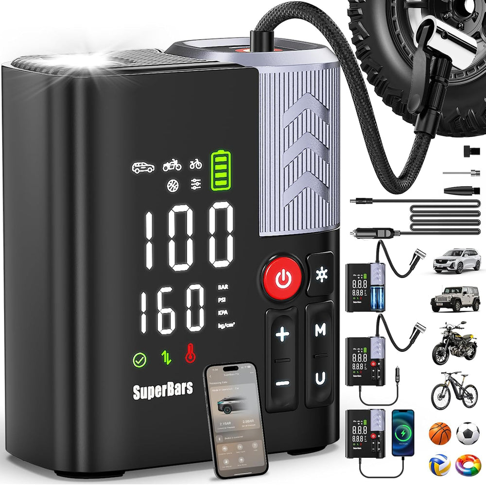 Tire Inflator, 160PSI Portable Air Compressor for Car Tires