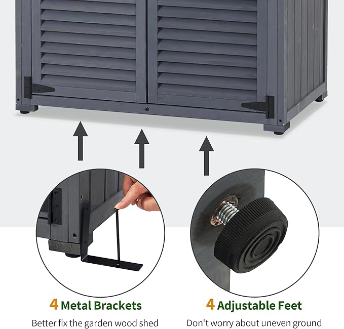 MCombo Outdoor Storage Cabinet, Wooden Storage Shed