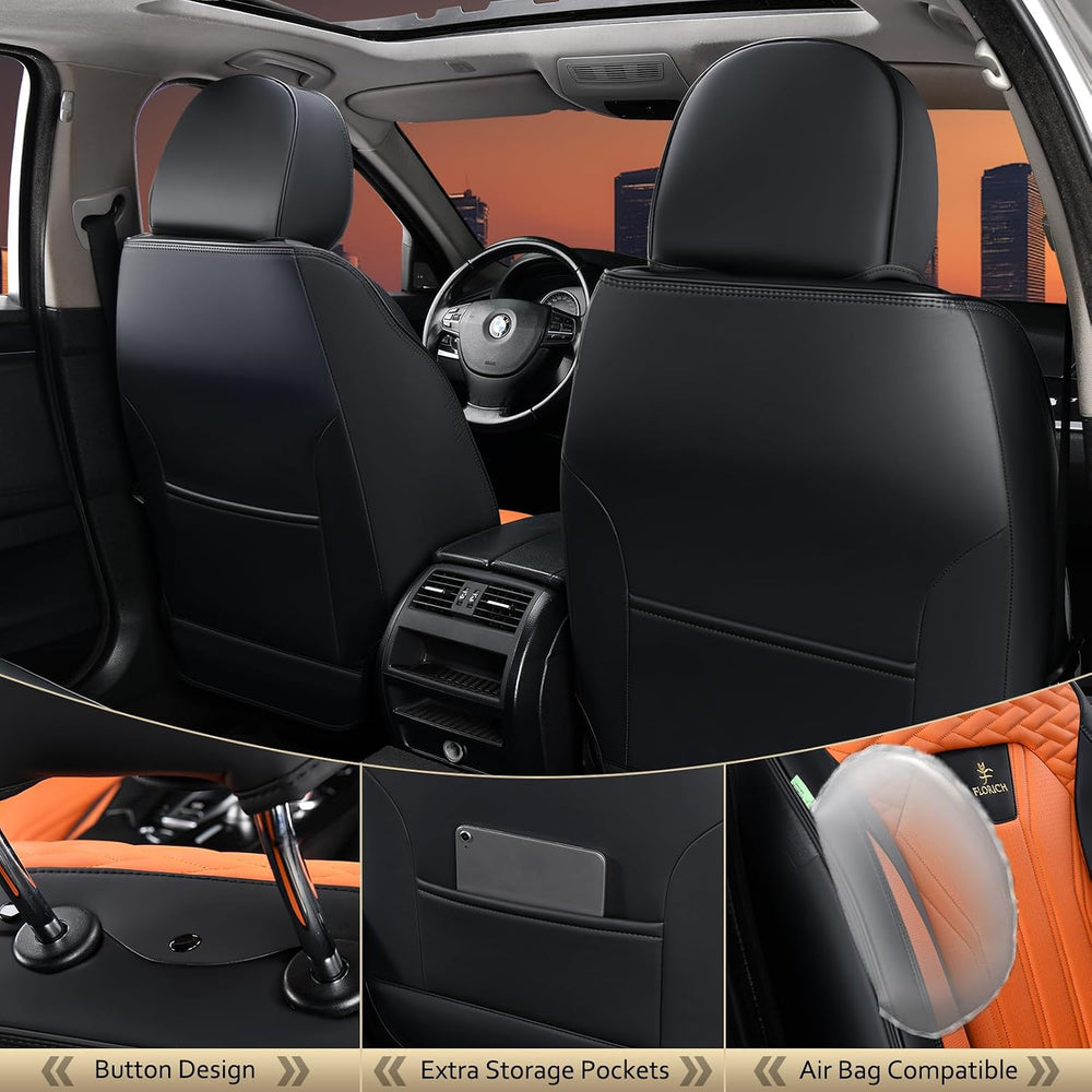 FLORICH Seat Covers for Cars, Waterproof Automotive Seat Covers, Leather Car ...