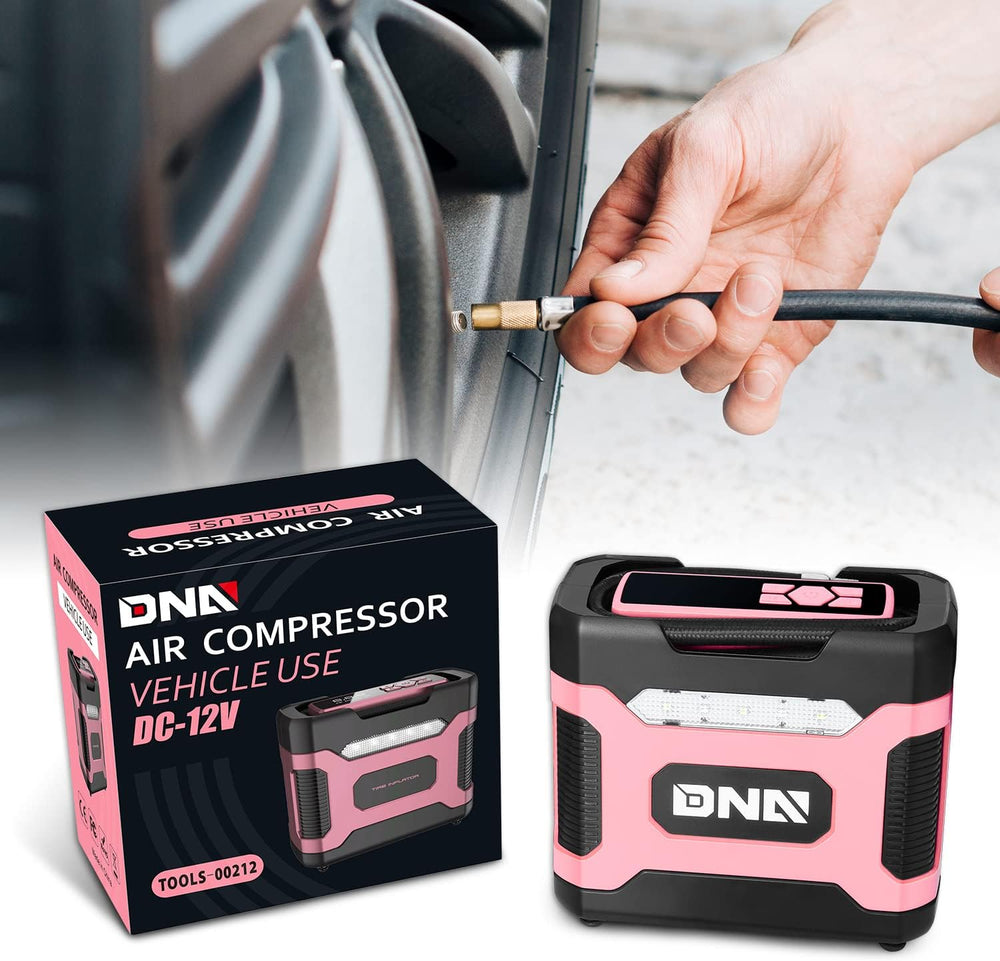 ‎DNA MOTORING TOOLS-00212 Pink 12V DC Digital Tire Inflator Portable Air Comp...