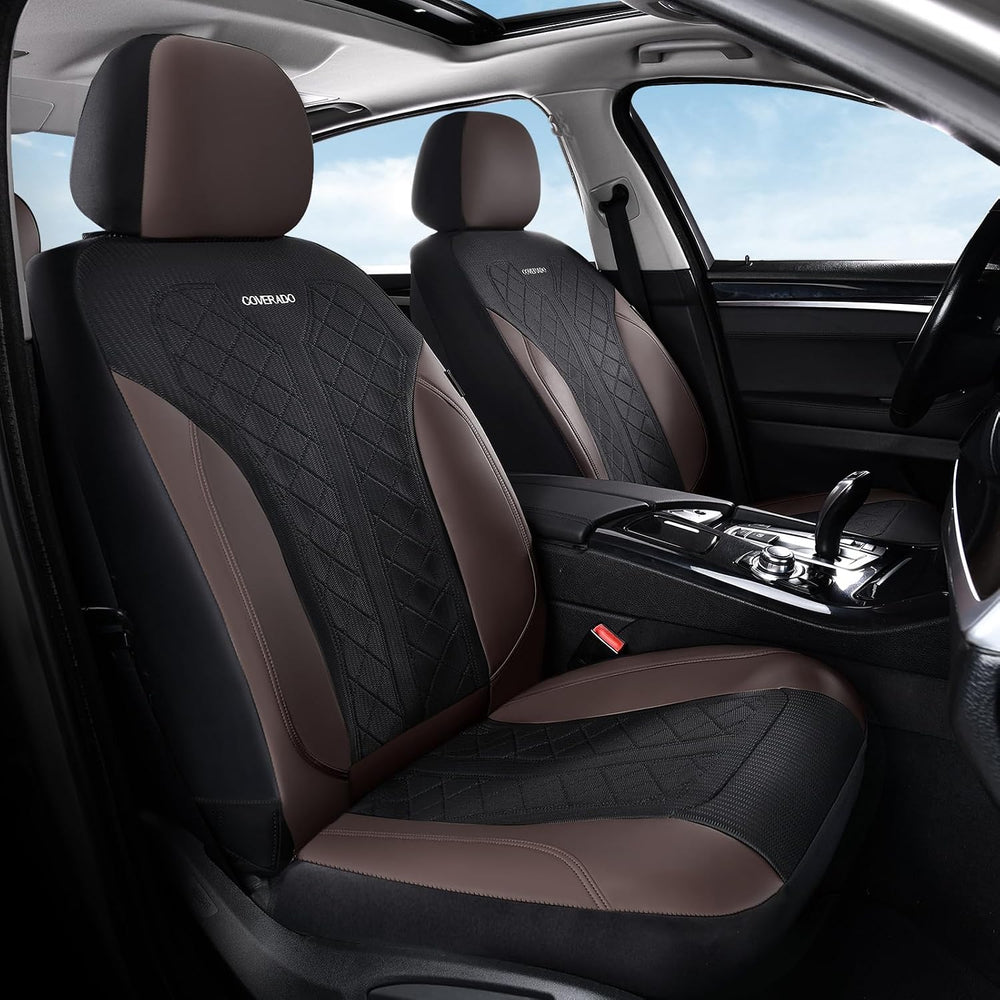 Coverado Seat Covers for Car 5 Seats, Leather Car Seat Covers Fullset, Breath...