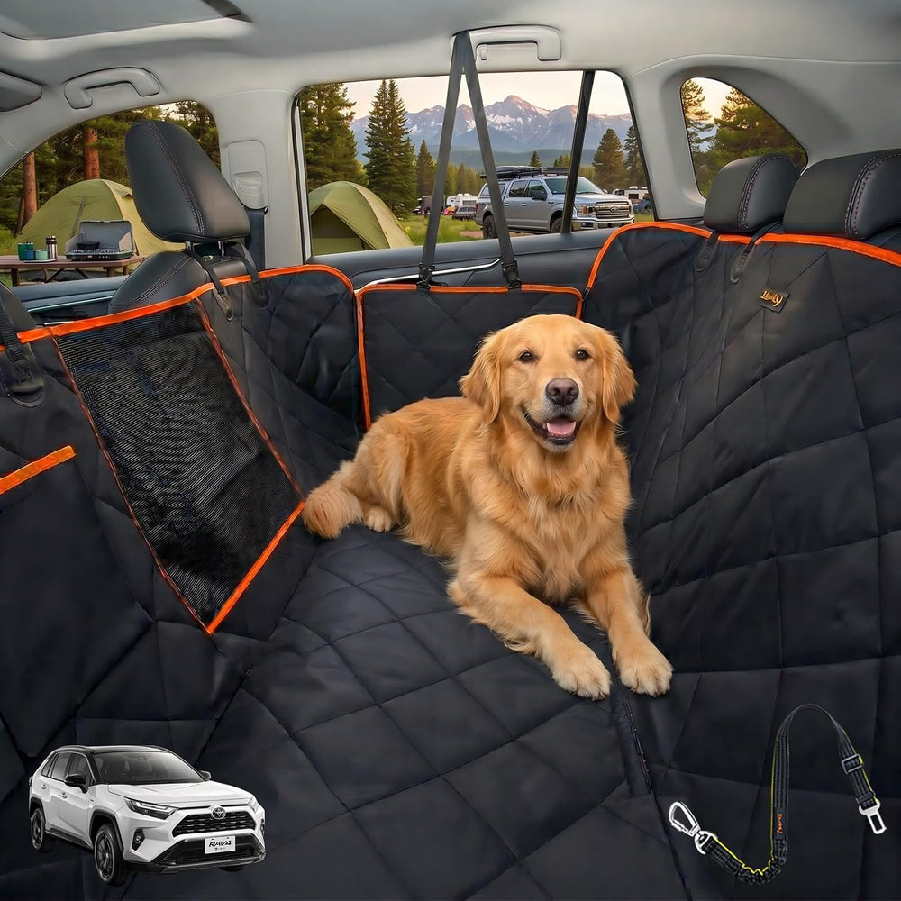 Luxury Dog Car Seat Cover for Back Seat Breathable Mesh Window Dog Hammock fo...