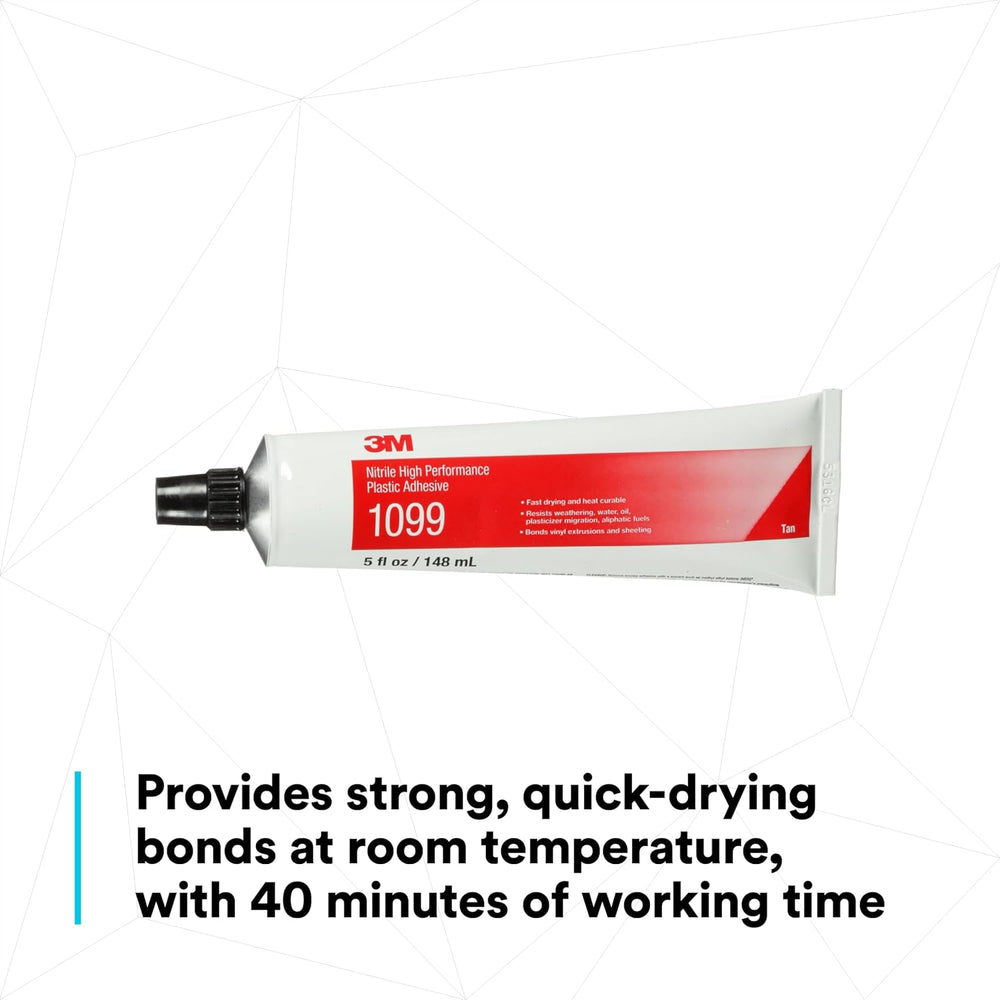 3M Nitrile High Performance Plastic Adhesive 1099, Tan Color, 5 Oz Tube