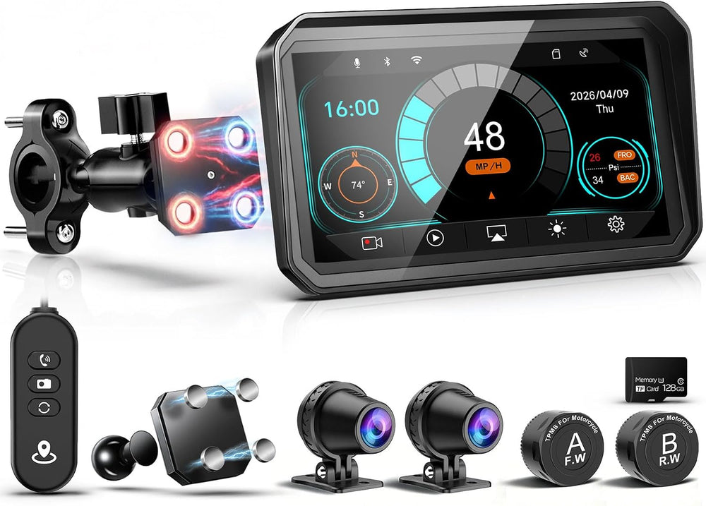 2026 LBW 6" Portable Motorcycle CarPlay GPS(Includes 128G SD), with Wire...