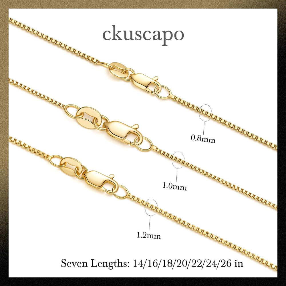 14K Gold Necklaces for Women Gold Box Chain Gold Chain for Women