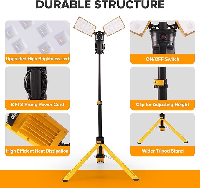 LUTEC 【Upgraded】 6290Pro 15000 Lumen 105 Watt Dual-Head LED Work Light