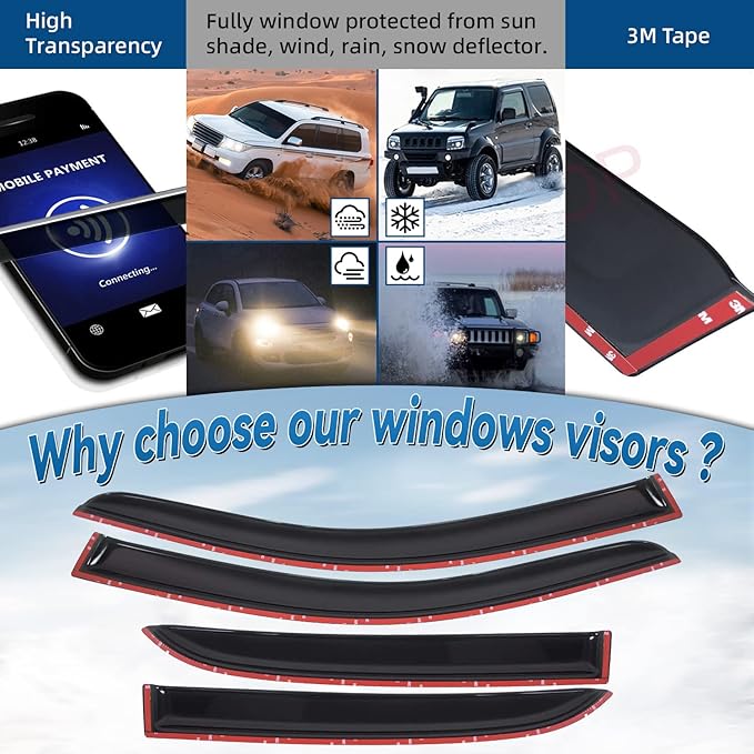 Set of 4 Window Rain Guard Compatible