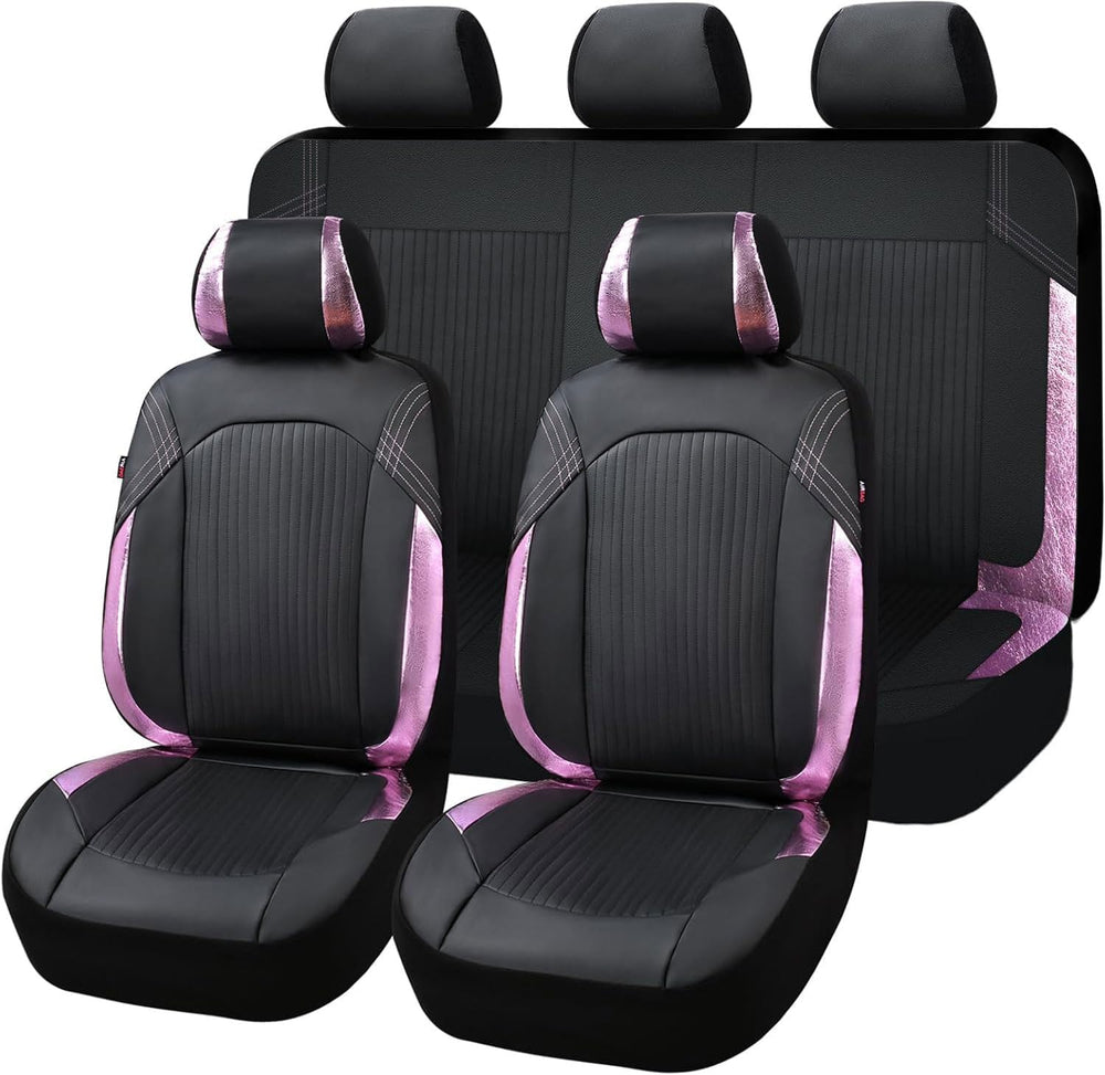Flying Banner Synthetic Leather car seat Covers Full Set Front and Rear Bench...
