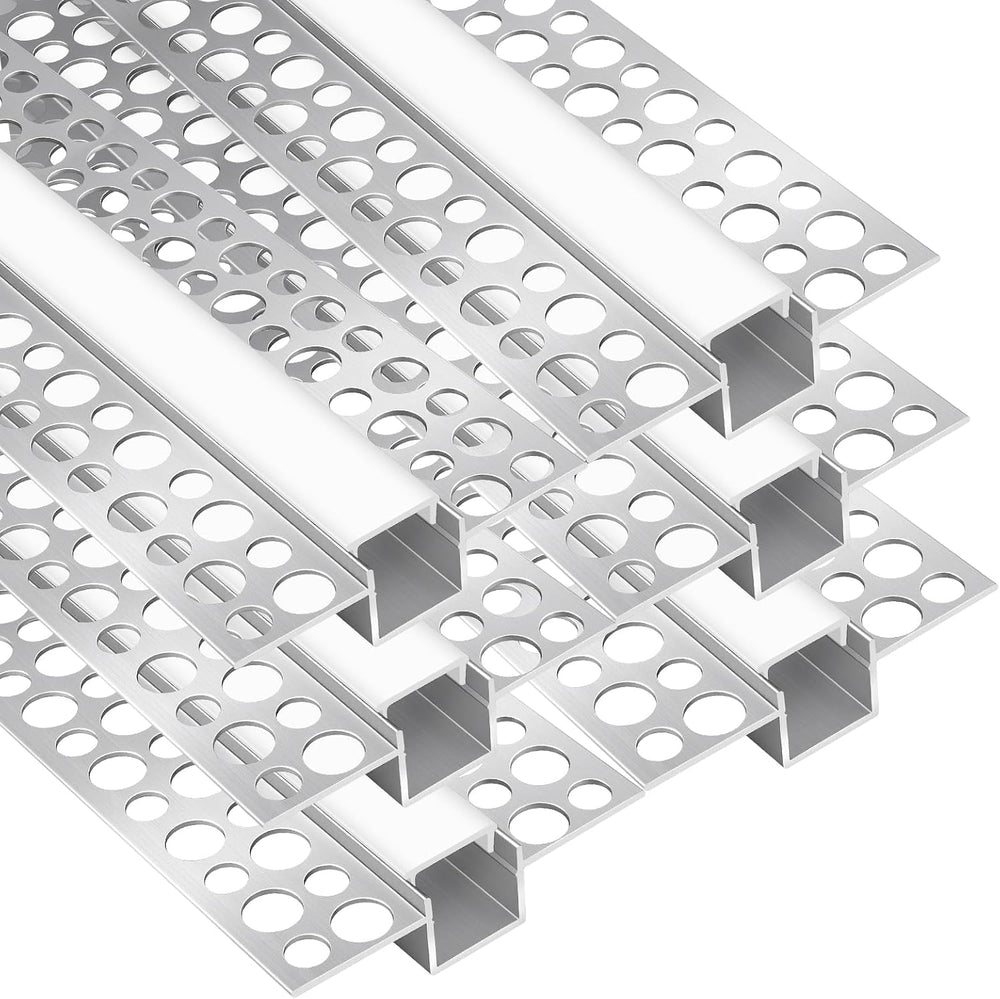 Plaster-in LED Channel, 6 Pack 3.3FT/1M Recessed Aluminum LED Profile with Mi...