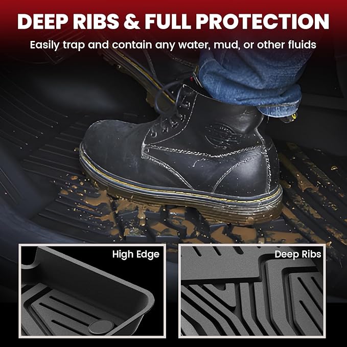 LASFIT Floor Mats & Trunk Mat for Honda CR-V 2017-2022, All Weather Prote...