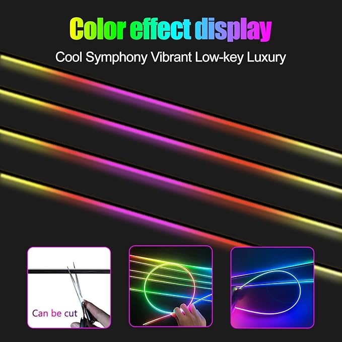 Car Interior Ambient Lights, 18 in 1 128 Colorful LED Acrylic Fiber Optic Strip