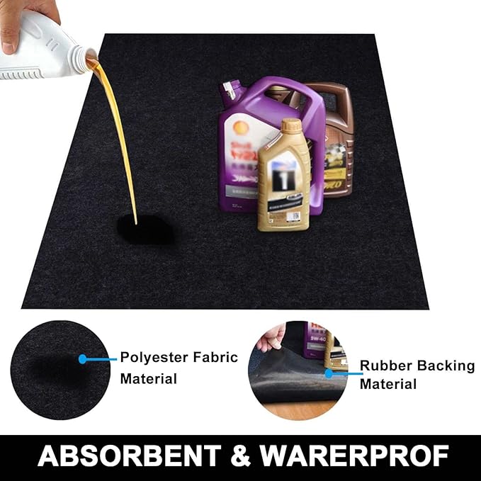 AiBOB Oil Spill Mat, Garage Floor Mat Under Car, 6ft X 8 ft, Waterproof Backing