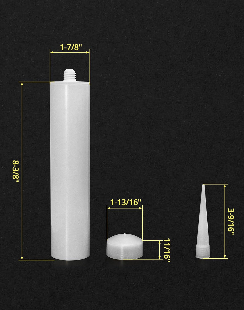 QWORK Empty Caulk Tube, 20 Pack 10 oz. Empty Plastic Caulking Cartridge
