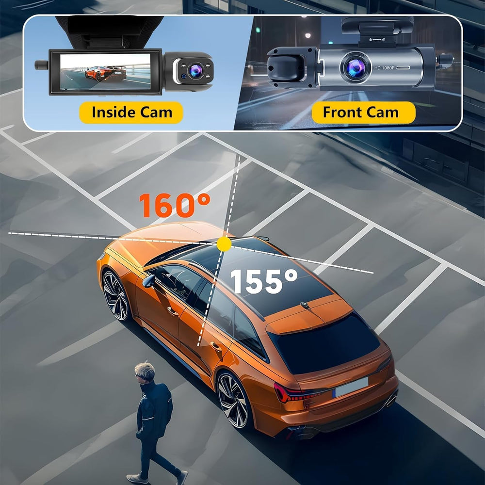 Dashcam Front and Inside,Car Camera Dash Cam for Cars,Driving Recorder with I...