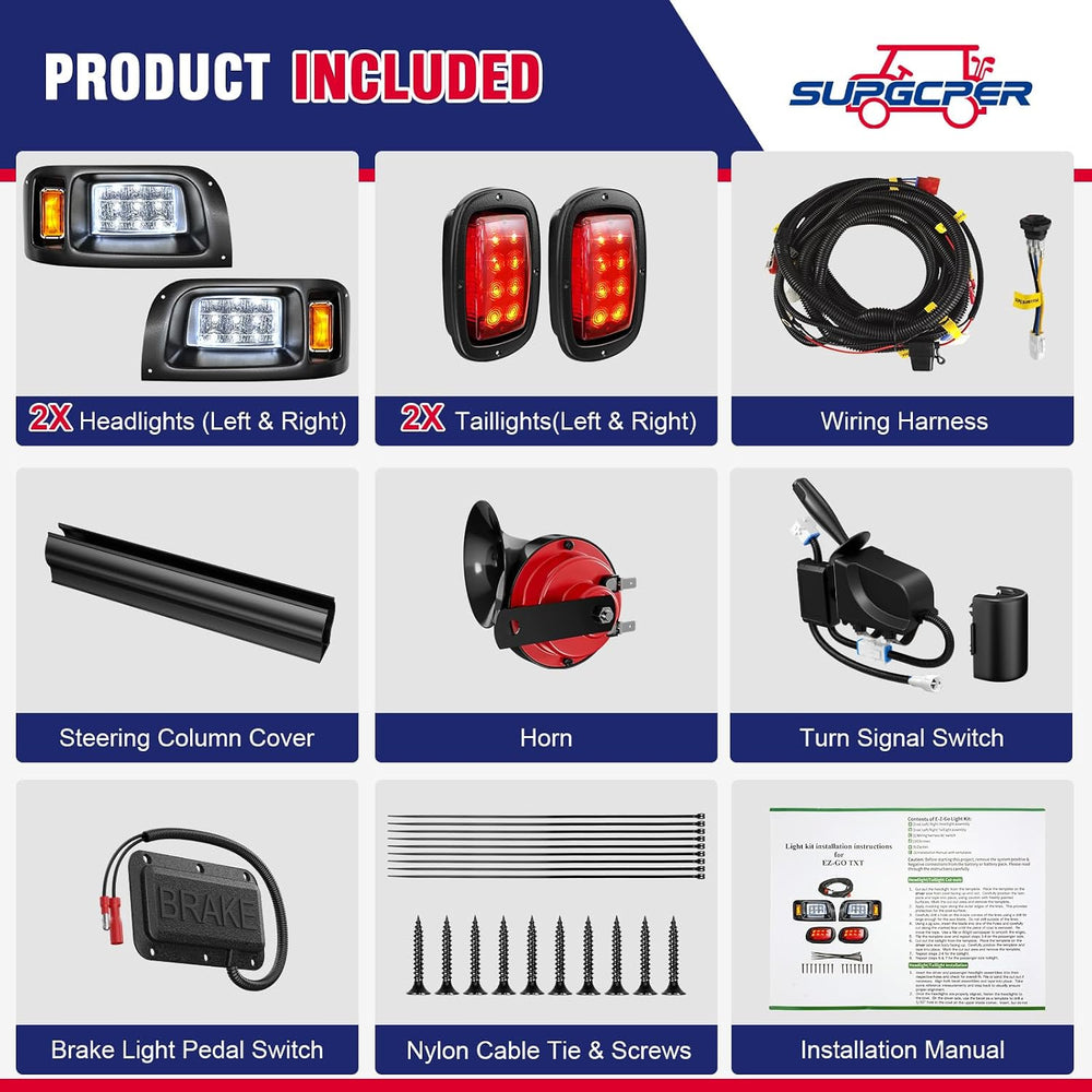 12V Deluxe Club Car DS LED Light Kit, for 1993-UP DS Gas&Electric, Golf C...
