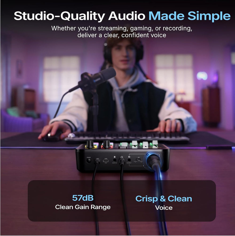 MAONO G3 Gaming Audio Mixer with Map Any Audio Sources for PC Streaming