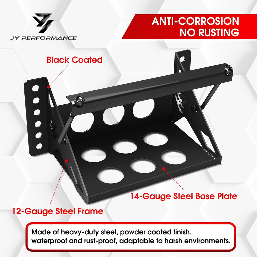 JY PERFORMANCE Metal Battery Tray Box, Universal Metal Steel Bolt-in Battery ...