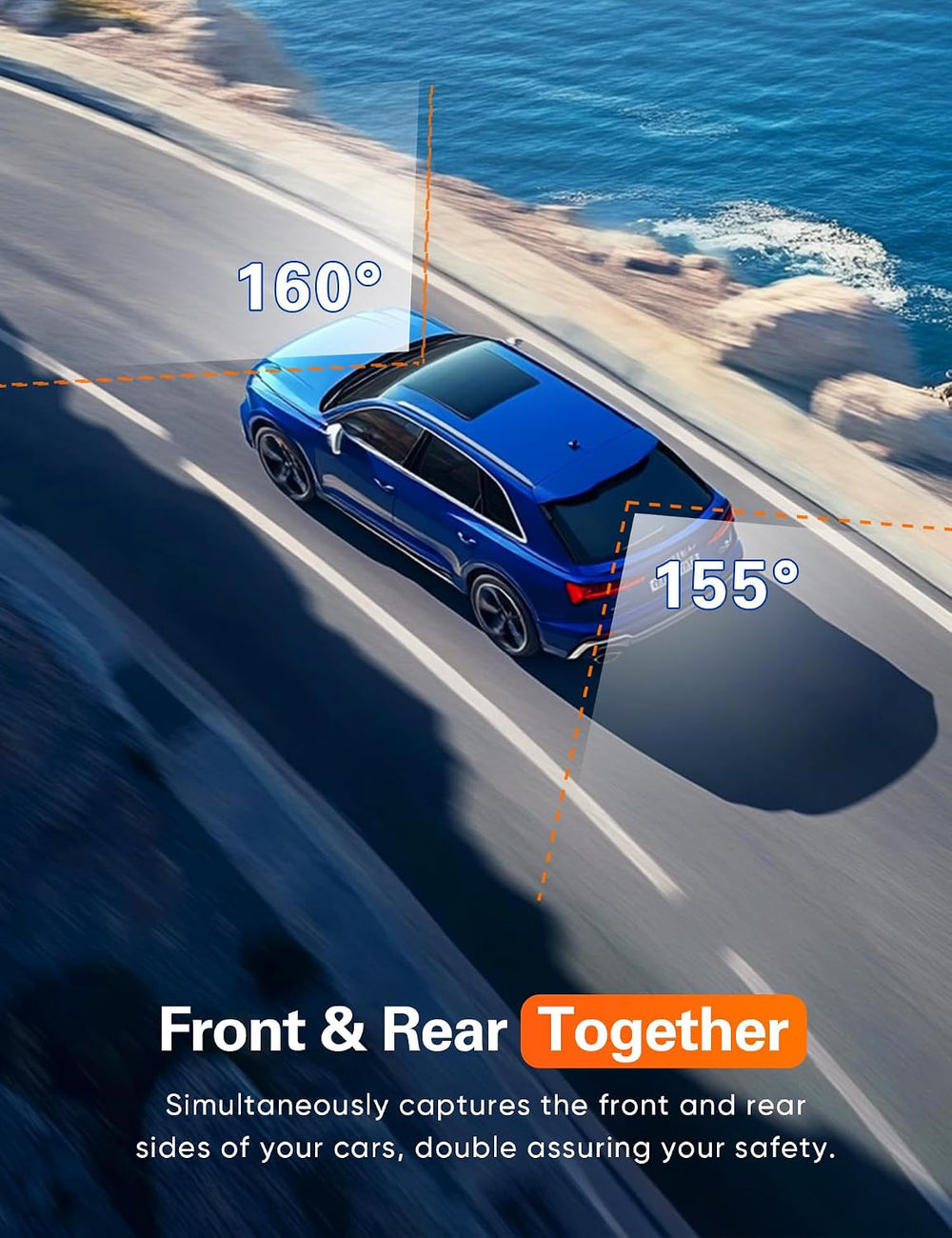 4K+2.5K WiFi Dash Cam Front and Rear, Built-in 5G WiFi, Free 64GB Card, Dash ...