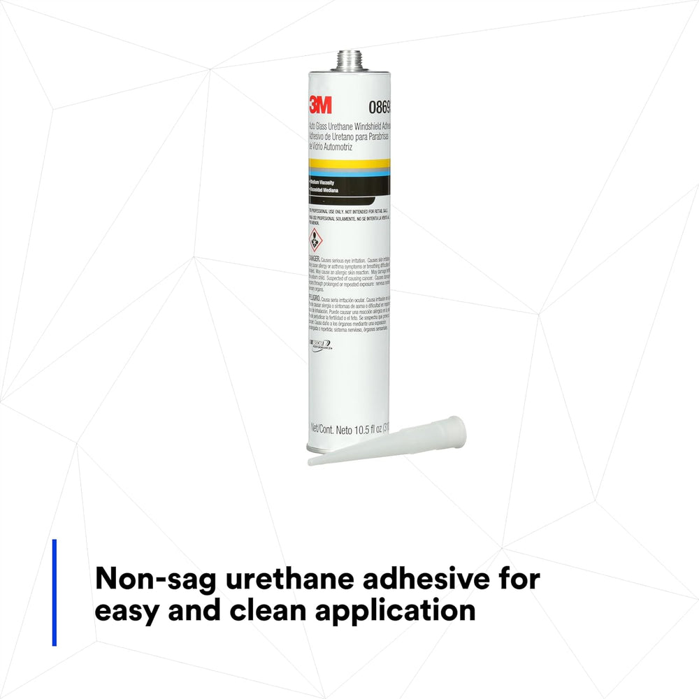 3M Auto Glass Urethane Windshield Adhesive, 08693, Medium Viscosity, High-Str...