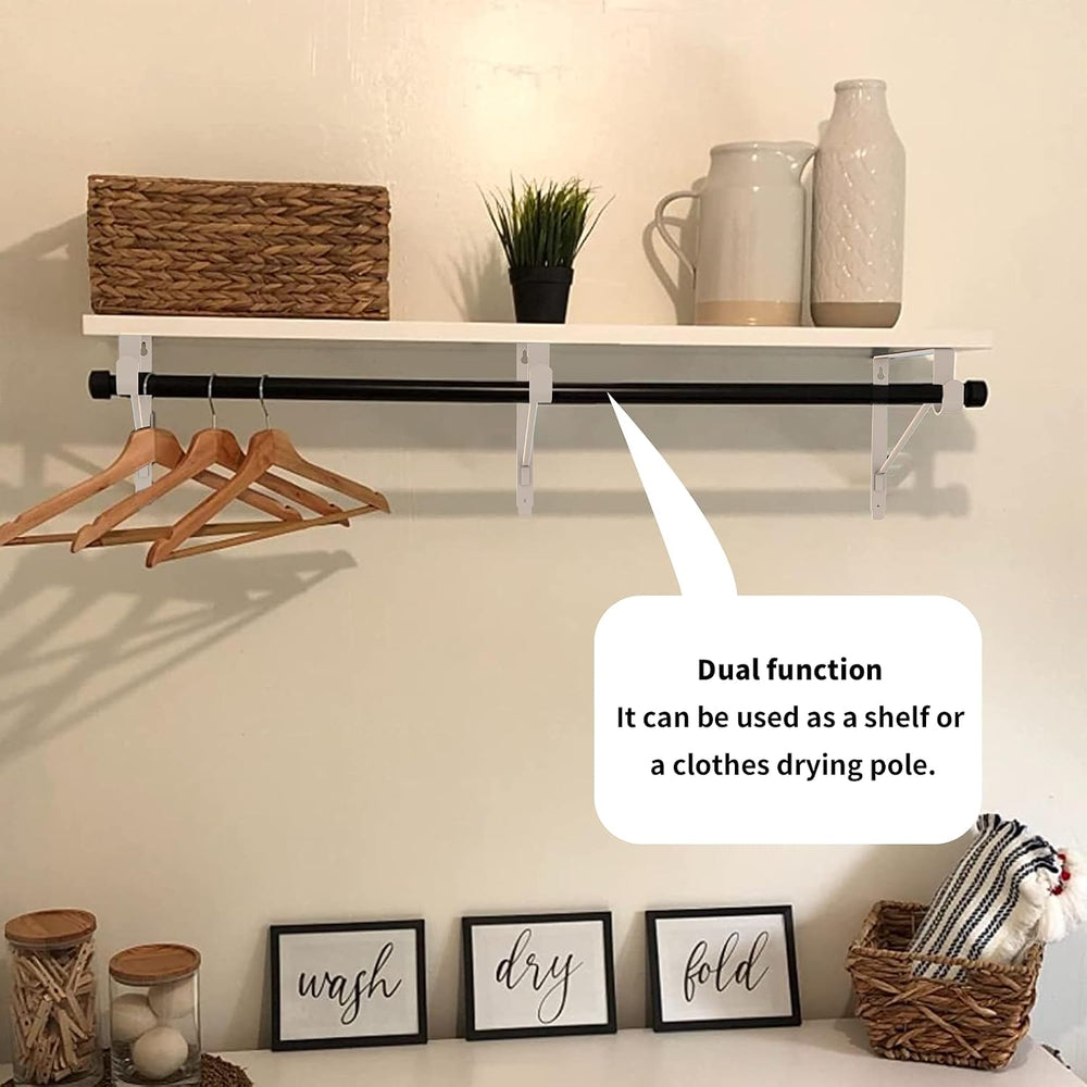 4 Pack Closet Rod Bracket Heavy Duty Closet Shelf and Rod Brackets Shelf Brac...