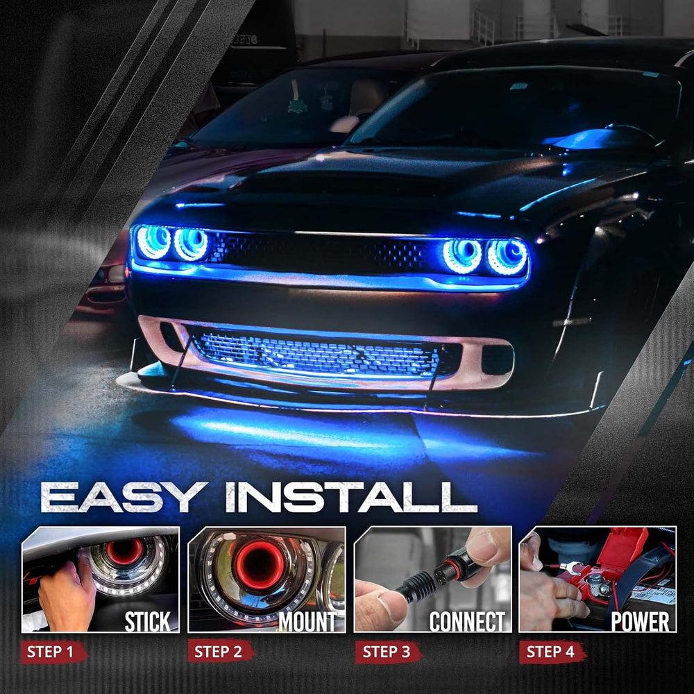 OPT7 Aura Halo Accent Lights for 2008-2023 Dodge Challenger with Remote Contr...