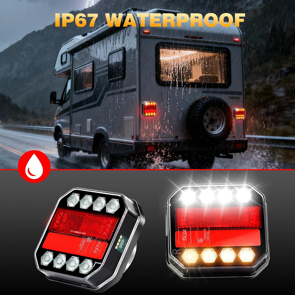 Magnetic Wireless Trailer Lights, Rechargeable LED Tow Lights Kit