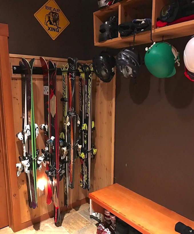 StoreYourBoard Ski Wall Storage Rack – Ski Rack Wall Mount Holds 8 Pairs