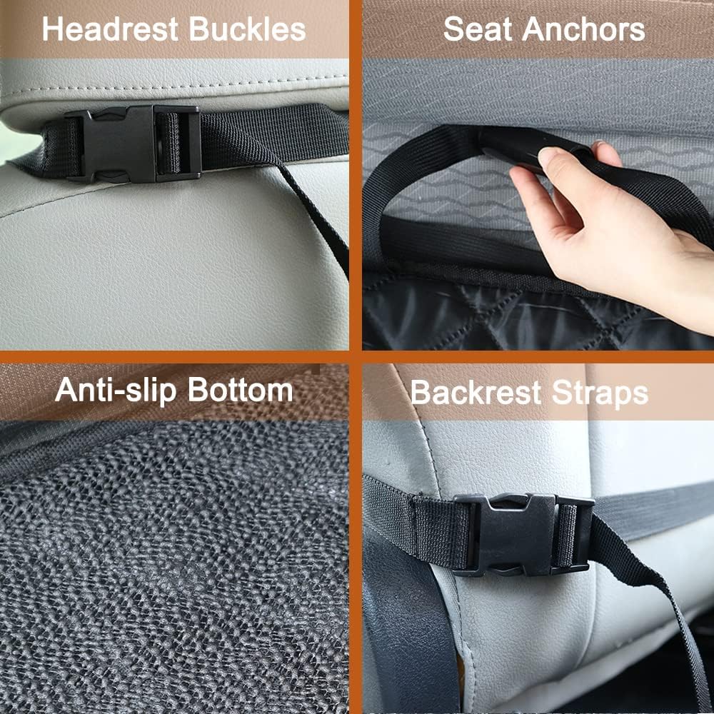 2PCS Dog Car Front Seat Covers Scratch-Proof Pet Car Seat Cover Non-Slip Car ...