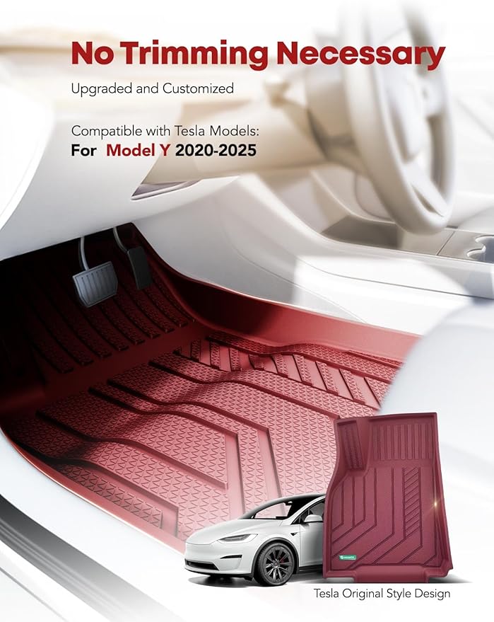YHTAUTO Custom Fit Light Red Car Floor Mats
