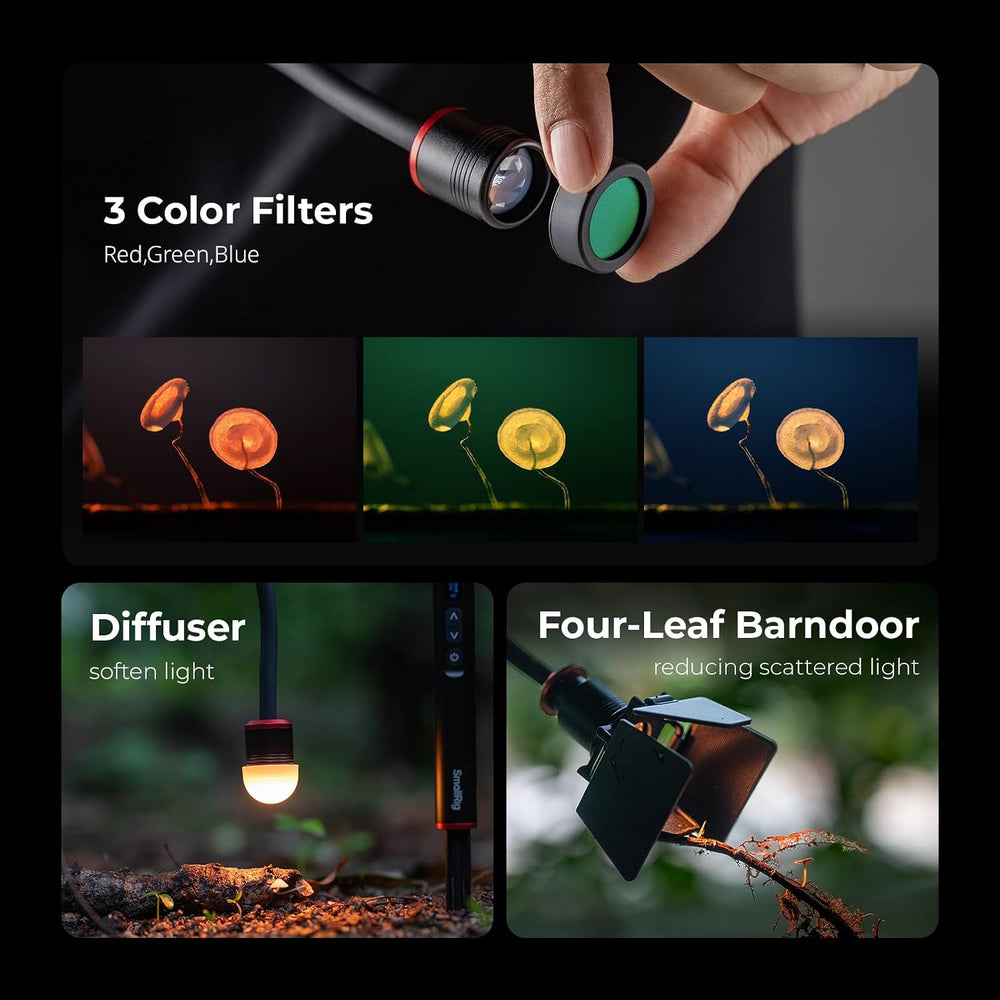 SmallRig RM 01B Macro LED Bendy Light for Fungi Photography, 1800K-7500K