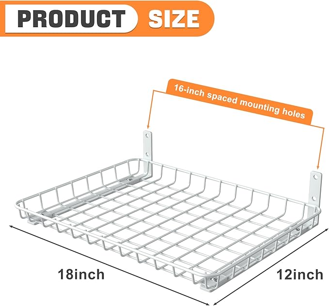 TORACK 2-Pack 12x18 Inch Wall-Mounted Shelves, Garage Wall Shelf