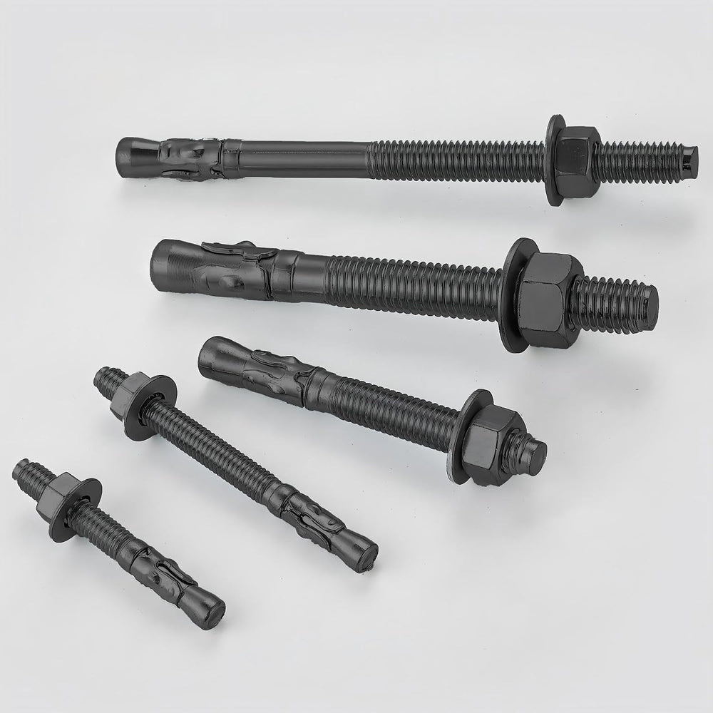 Wensilon 30Pcs 3/8x4 Inch Standard Fasteners for Heavy-Duty Black Wedge Ancho...